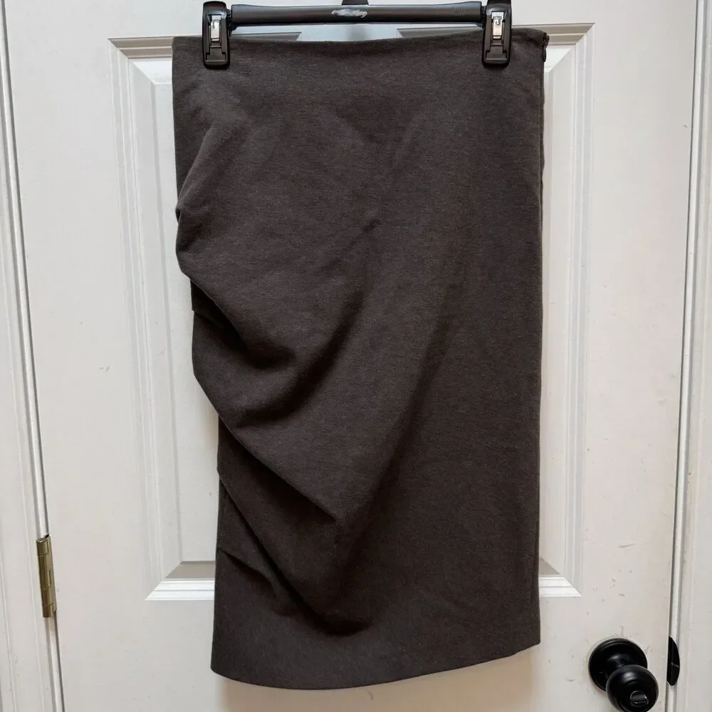Brunello Cucinelli Skirt Cotton Stretch Brown Womens 4 Asymmetrical Rouched